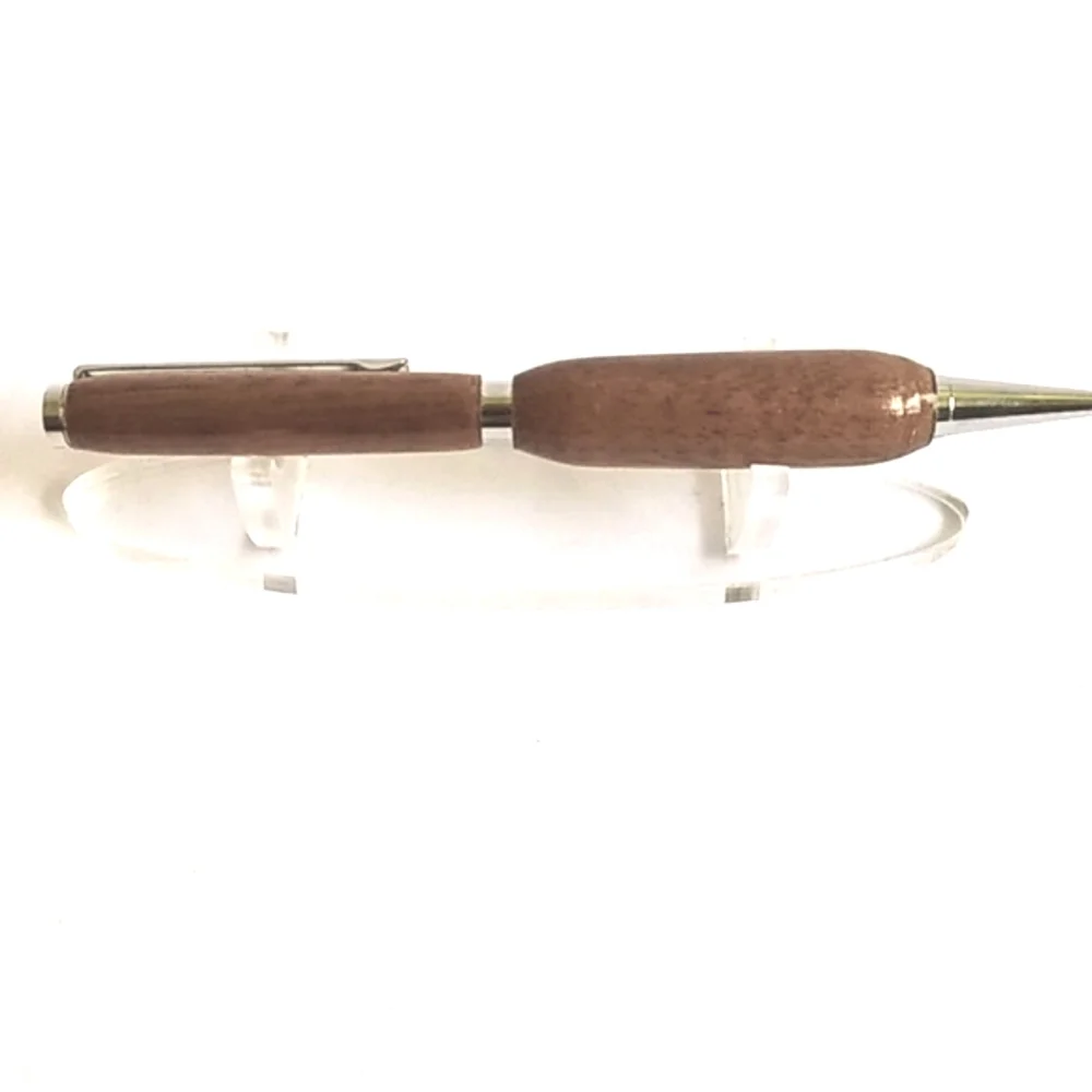 Elegant Artisan Crafted Wooden Twist Pen With Chrome Accents